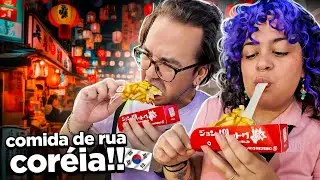 Provando COMIDAS DE RUA COREANAS com o Bertô! - Nunca Te Pedi Nada