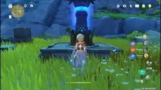Subiendo la estatua del dios Geo al maximo