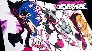 DIBUJANDO MODS DE FRIDAY NIGHT FUNKIN' | SONIC.EXE XENOPHANES 2.0 | Corrupted | drawing fnf mods