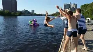 Jennie Kunes gets tossed into the Charles