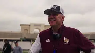 Coach Chad Morris Speaks to the Media after Texas State Spring Practice
