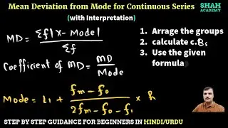 Mean Deviation from mode for continuous Series | Mean deviation from Mode for grouped data