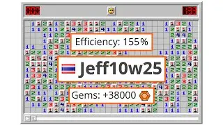 Minesweeper Online - Expert Efficiency World Record 155% by Jeff10w25 on October 4, 2023