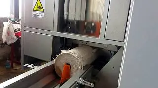 Big tissues roll saw machine. Testing