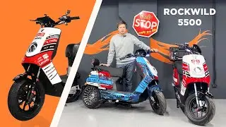 ЭЛЕКТРОСКУТЕР ROCKWILD 5500 БЫСТРЫЙ КАК ПУЛЯ. РАЗГОНЯЕТСЯ до 125 КМ/Ч. ЗАРЯЖАЕТСЯ ЗА 6 ЧАСОВ!