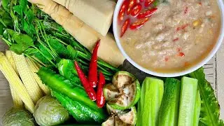 របៀបធ្វើទឹកគ្រឿងត្រីអាំង I Mix Vegetable With Fish Source -15