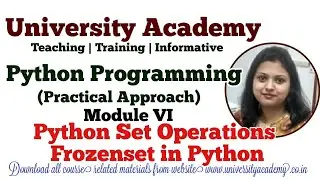 PY36 : Python Set Operations | Frozenset in Python | Set Pperations Python