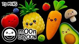 🥕Fruit & Veggie Dance Party | 1+ Hour Sensory Animation for Kids | 4K HDR
