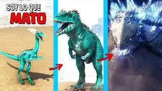 SOY LO QUE MATO EN ARK HARDOCORE! EVOLUCIONO a SHIMO kaiju Titán de hielo dinosaurio vs Destroyah