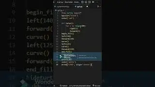 Python turtle graphic design🥰😍||Python coding status