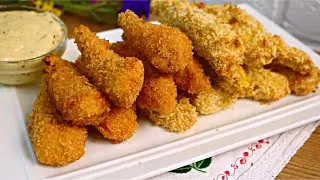 Chicken Strips Like KFC + Cheese Sauce | KFC Chicken Strip Recipe