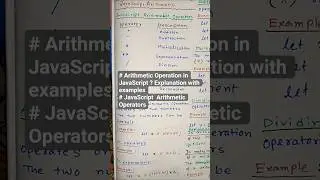 Arithmetic Operation in JavaScript ? Explanation with examples l JavaScript  Arithmetic Operators
