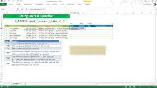 How to use DATEDIF function in Excel