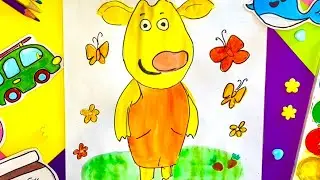 Рисуем🐮БО из мультика🧡ОРАНЖЕВАЯ КОРОВА