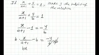 If (x/(a+1))+y/b=1. Make y the subject of the relation #shortvideo #shorts #viral