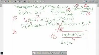 MTH251 Quiz example, limit derivative