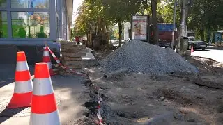 На якому етапі роботи з ремонту тротуару на Великій Бердичівській
