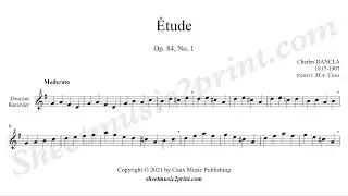 Dancla : Study op. 84, no. 1 - Descant recorder