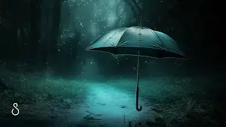 Rain Patter Sounds On A Plastic Umbrella & Gentle Thunderstorm  ⛈️ Black Screen | Sleep In Series