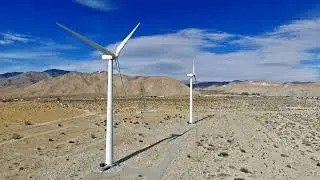 wind turbines palm springs 3 fly by video drone