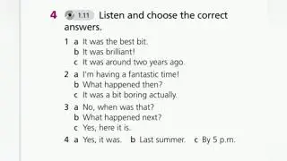 English Plus 9. Ex 4 p. 14 Talking about past events