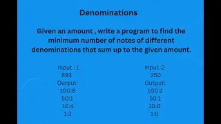 python programming | coding practice-8 | Denominations