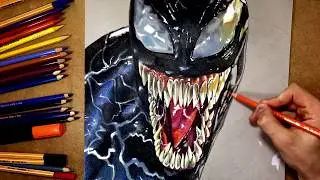 Веном - цветными карандашами / Venom - colored pencils | ARTSIDE