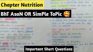 Complete Nutrition Chapter | Important Short Questions