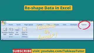 Reshape data in Excel for Tableau | Change columns to rows in excel | Tableau excel add in