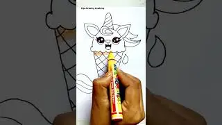 Unicorn 🦄 Icecream Drawing | Step by step and easy