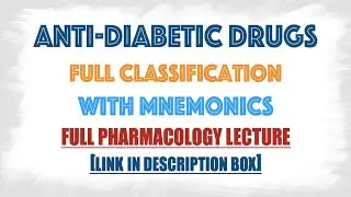 Anti Diabetic drugs/Blood glucose lowering agents classification in details described with mnemonics