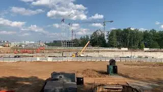 Строительство метродепо Столбово, рядом с ЖК Москвичка