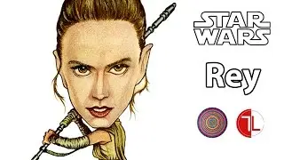 Star Wars: The Force Awakens - Rey Caricature - Speed Drawing