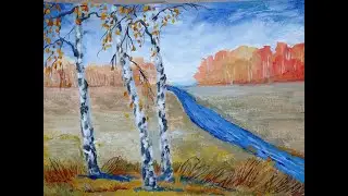 Как нарисовать осенний пейзаж для начинающих