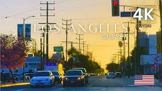 North Hollywood Los Angeles Sunset 4K California Drive  USA
