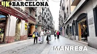 Barcelona Walking Tour - Manresa in autumn 2024 [4K, 60ftps] 🇪🇸