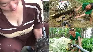 Crossing a small shallow stream, I used a bamboo basket to catch 10kg of carp / Excelente technology