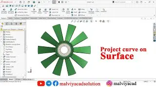 Solidworks tutorial | Project Curve on Surface | Feature of surface and project curve