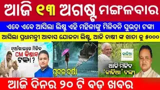 Today's morning news odisha/13 August 2024/subhadra yojana online apply process/odisha news today