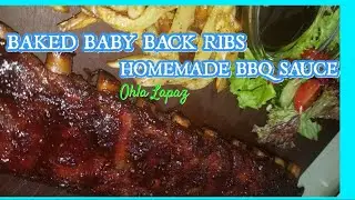 BAKED BABY BACK RIBS WITH HOMEMADE BBQ SAUCE