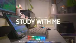 2-HOUR STUDY WITH ME Late night / Calm Piano 🎹 / Pomodoro 25-5 / 🌺Spring 2024