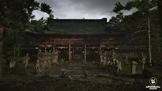 Physical based lighting Japanese Shrine Unreal Engine 5.2  Lumen Quixel