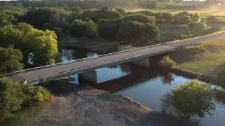 Aerial Video of a small bridge in NW Iowa