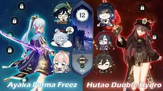 Genshin Impact - Ayaka Perma Freez X Hutao Duoble Hydro - Spiral abys 3.1 - Floor 12 - 9 Stars