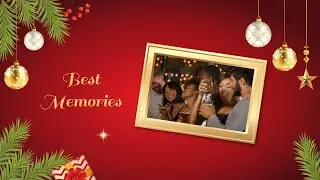 Free Red Gold Framed Christmas Slideshow Video Template (Customizable) - FlexClip