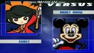 [M.U.G.E.N A.I MATCH] Ashley and Bowser Jr VS Mickey Mouse and Donald Duck [Disney Castle]