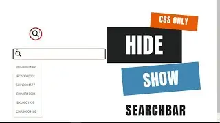 Hide/Show Search Bar html and css