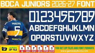 Boca Juniors 2026/27 Kit Font Style | Download Boca Juniors Jersey Font TTF, OTF & Vector