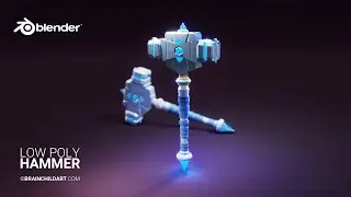 (BRAINCHILDART Armory #16) LOWPOLY Fantasy DWARF heavy HAMMER in Blender 2.90 Blender Speed Modeling