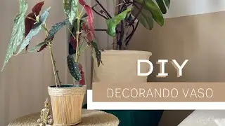DIY - DECORANDO VASO DE PLANTA COM PALITO DE CHURRASCO - Carol Marchi